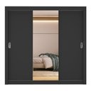 Ver imagem 4 de Guarda-roupa Casal Multimóveis Barcelona 3 Portas de Correr com Espelho Cr35402 Preto