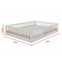 Ver imagem 4 de Cama Infantil Montessoriana Casal Cauã 100% MDF Branco/Amadeirado - Tigus