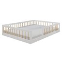 Ver imagem 2 de Cama Infantil Montessoriana Casal Cauã 100% MDF Branco/Amadeirado - Tigus