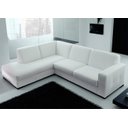 Ver imagem 1 de Sofá de Canto em L, 5 Lugares, Revestimento em couro sintético - ENZ005:esquerdo