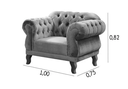Ver imagem 2 de Kit 2 Poltronas Chesterfield Elisabeth Capitonê SALA/RECEPÇÃO/BARBEARIA Suede Nude