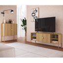 Ver imagem 7 de Rack Orgânico 150cm 2 Portas Pé Metal Luna Móvel na Caixa