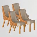 Ver imagem 6 de Mesa de Jantar Belle 1,80x1,00m Orgânica Cinamomo Off-white com Kit 4 Cadeiras para Mesa de Jantar B