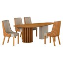 Ver imagem 1 de Mesa de Jantar Belle 1,80x1,00m Orgânica Cinamomo Off-white com Kit 4 Cadeiras para Mesa de Jantar B