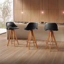 Ver imagem 3 de Kit 2 Banquetas Giratórias Estofadas com Encosto Nicole