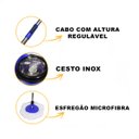 Ver imagem 4 de Balde Mop Giratório Esfregão C/ Alça Cesto Inox Limpeza Azul