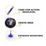 Balde Mop Giratório Esfregão C/ Alça Cesto Inox Limpeza Azul - 4