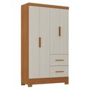 Ver imagem 2 de Guarda Roupa Solteiro Primordial Max 4 Portas e Cômoda Primordial Max 4 Gavetas Cinamomo Areia