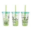 Ver imagem 1 de Copo de Plástico 450ml Shine Teen com Canudo - Art Brink - Verde