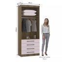 Ver imagem 2 de Guarda-roupa Modulado 90cm 2 Portas 4 Gavetas Paris Luciane