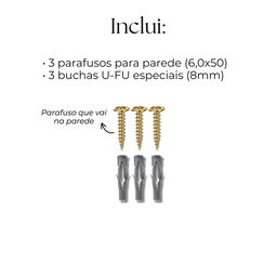 Suporte de Parede Decorativo Tipo U Multiuso Aço Resistente Gancho Moderno Mangueira Escada - 10
