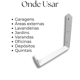 Suporte de Parede Decorativo Tipo U Multiuso Aço Resistente Gancho Moderno Mangueira Escada - 9
