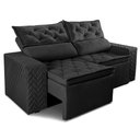 Ver mais imagens de Sofá Retrátil e Reclinável 2,00m Essence Velusoft Preto Cama Inbox