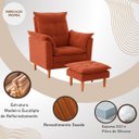 Ver imagem 3 de Poltrona Amamentação com Puff Confortável Moderna para Quarto Infantil Suede Terracota