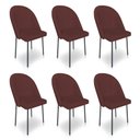 Ver imagem 1 de Kit 6 Cadeiras Poltrona de Jantar Ariel Suede Marsala Pés de Ferro Preto - Pallazio