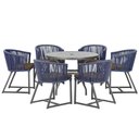 Ver imagem 1 de Mesa e 6 Cadeiras e Noronha Preto E9 Trama Original Azul