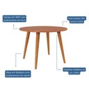 Ver imagem 2 de Mesa Redonda Dani Tampo em Mdf 110cm Madeira/cinamomo - 100% Mdf