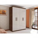 Ver imagem 5 de Guarda Roupa Casal Aster 4 Portas de Bater 3 Gavetas MDP Malbec-Off White Framar