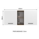 Ver imagem 3 de Armário de Cozinha Aéreo 150 cm 2 Portas e 2 Nichos Rustic/Branco Agata Madesa