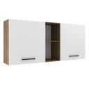 Ver imagem 1 de Armário de Cozinha Aéreo 150 cm 2 Portas e 2 Nichos Rustic/Branco Agata Madesa