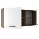 Ver imagem 5 de Armário de Cozinha Aéreo 150 cm 2 Portas e 2 Nichos Rustic/Branco Agata Madesa