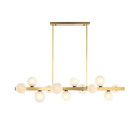 Lustre Esfera Barra Dourada 113cm - Smart Norte
