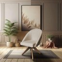 Ver imagem 5 de Kit 6 Poltronas Cadeira Giratória Bela Suede Base Madeira Bege Pallazio