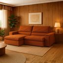 Ver imagem 1 de Sofá Konrad Retrátil Reclinável Mônaco 2,10 Metros Bouclê Terracota