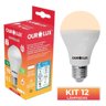 Kit 12 Lâmpada Led Bulbo 9w Branco Quente (3000k) - Ourolux - 1