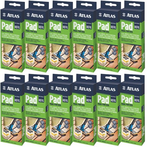 Refil de Pad para Pintura Deck Madeira Verniz | Atlas | Kit 12 Un