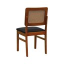 Ver imagem 4 de Kit 2 Cadeiras Madeira Maciça Lyon Encosto Telinha Amêndoa Assento Estofado Linho Preto Textura