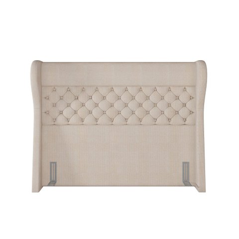 Cabeceira Cama Box Casal 140 cm P05 Madrid Linho Creme - Lyam Decor