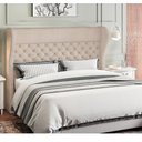 Ver imagem 2 de Cabeceira Cama Box Casal 140 cm P05 Madrid Linho Creme - Lyam Decor