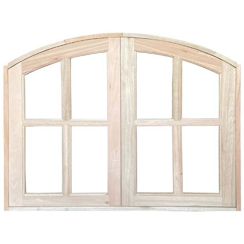 Janela de Madeira Vitro de Abrir em Arco Eucalipto Bat 10 Cm Copa Verde Madeiras - 1.60(l)x1.00(l)