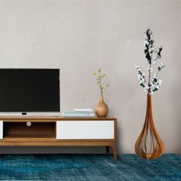 Vaso de Chão Decorativo Grande Mdf Ibiza:mdf Cru/kit com 2 - 90x42cm e 60x30cm - 2