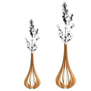 Vaso de Chão Decorativo Grande Mdf Ibiza:mdf Cru/kit com 2 - 90x42cm e 60x30cm