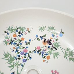 Cuba de Apoio Banheiro Lavabo Decorada Branca 40x15cm Floral - 3
