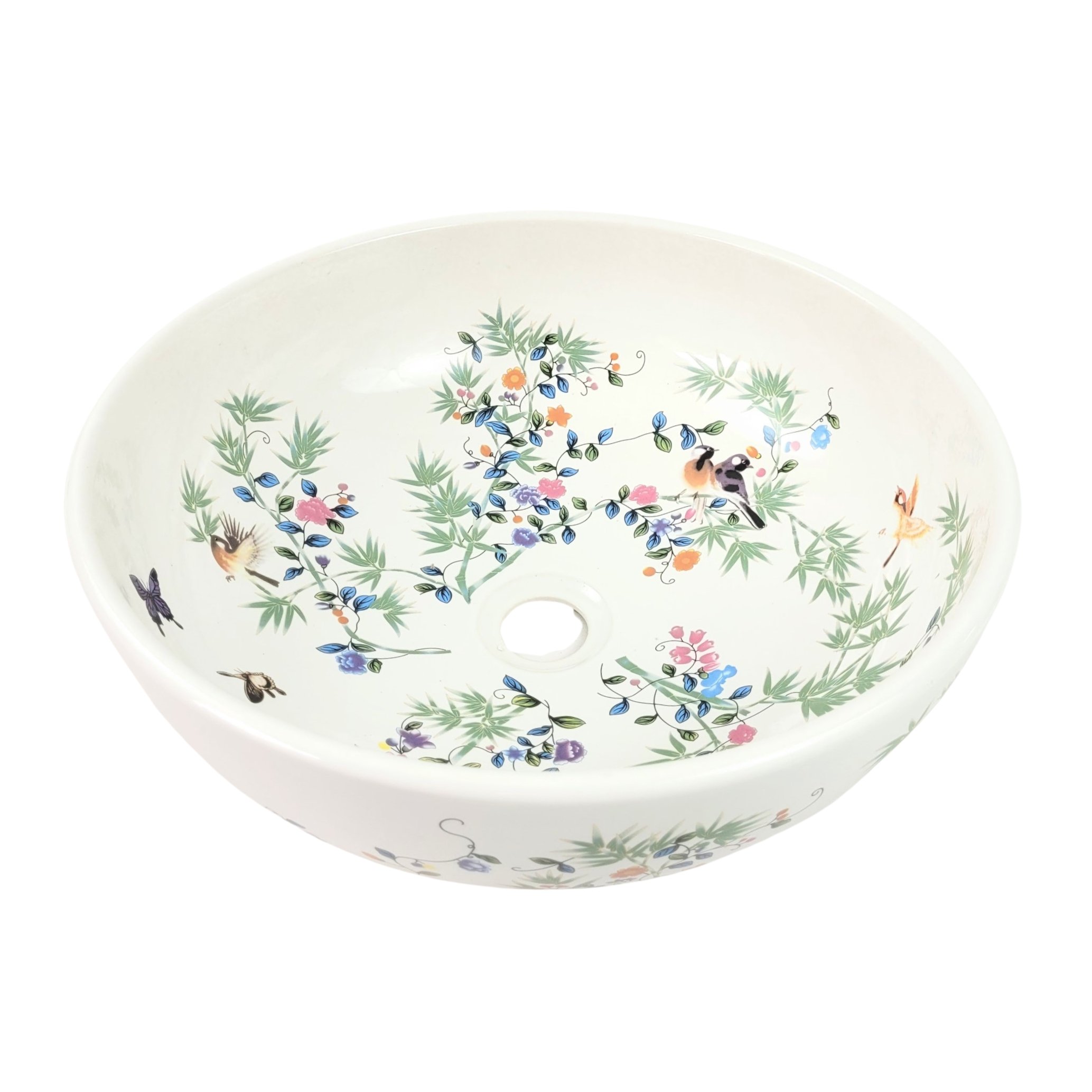 Cuba de Apoio Banheiro Lavabo Decorada Branca 40x15cm Floral