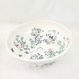 Cuba de Apoio Banheiro Lavabo Decorada Branca 40x15cm Floral - 2