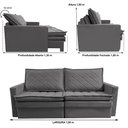 Ver imagem 3 de Sofá sem Caixa Retrátil Baú 1,80m Cama Inbox Marselha Suede Velusoft Cinza
