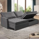 Ver imagem 1 de Sofá sem Caixa Retrátil Baú 1,80m Cama Inbox Marselha Suede Velusoft Cinza