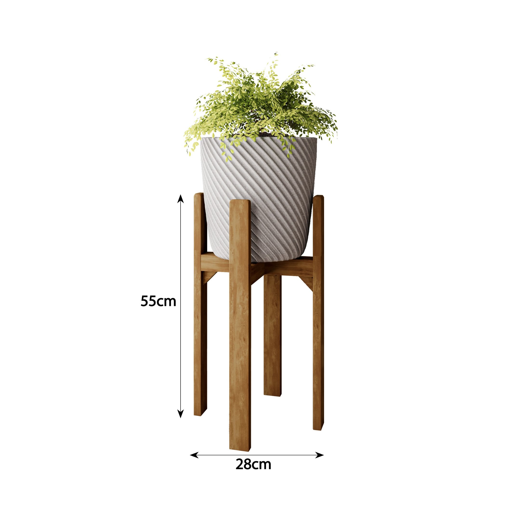 Suporte para Vaso de Plantas 55cm em Madeira Sol - 3