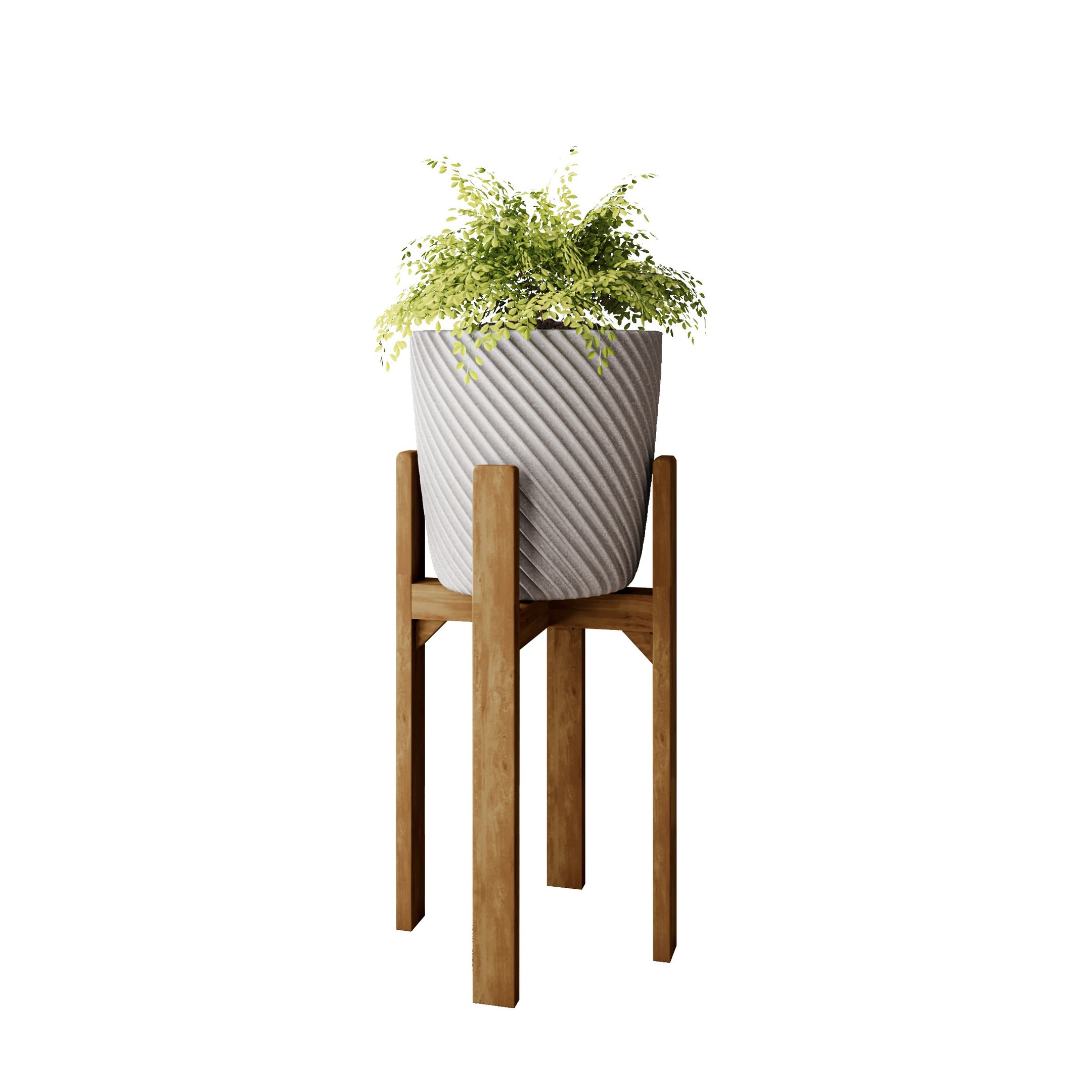 Suporte para Vaso de Plantas 55cm em Madeira Sol