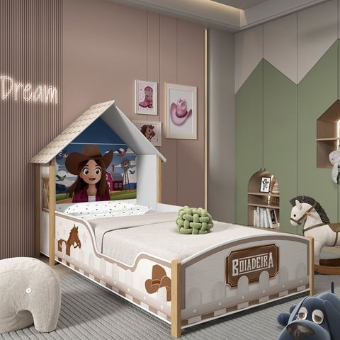 Cama Infantil Boiadeira Branca Proteção Lateral Gelius