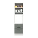 Ver imagem 3 de Torre Quente Madesa Agata 60 cm 1 Porta 3 Gavetas Branco/Cinza Cor:Branco/Cinza