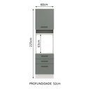 Ver imagem 2 de Torre Quente Madesa Agata 60 cm 1 Porta 3 Gavetas Branco/Cinza Cor:Branco/Cinza