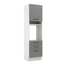 Ver imagem 1 de Torre Quente Madesa Agata 60 cm 1 Porta 3 Gavetas Branco/Cinza Cor:Branco/Cinza