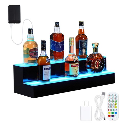 Takywep Expositor Led para Garrafas 2 Andares 102cm Branco/preto