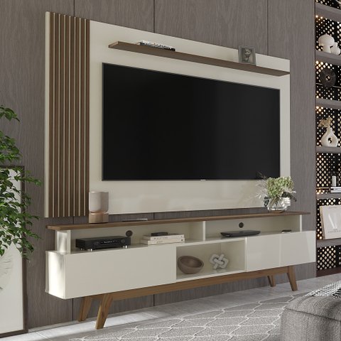 Rack com Painel Ripado para Tv até 70 Polegadas 2 Gavetas Grécia 180cm