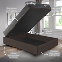 Ver imagem 5 de Cama Box Casal com Baú 138x188 com Colchão Adapto Molas Ensacadas Ecoflex Courino Linho